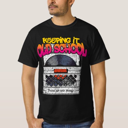 Keeping It Old School _ Vinyl Record Crate 80s 90s T_Shirt