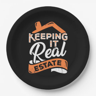 Keeping It Real Estate Paper Plates