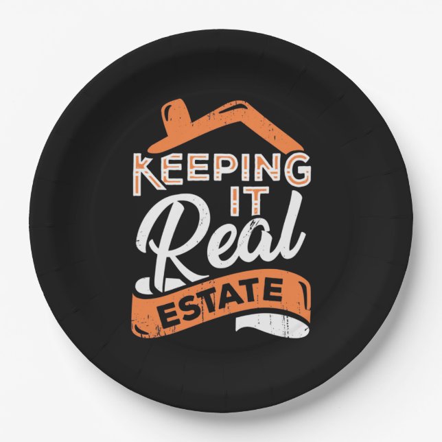 Keeping It Real Estate Paper Plates (Front)