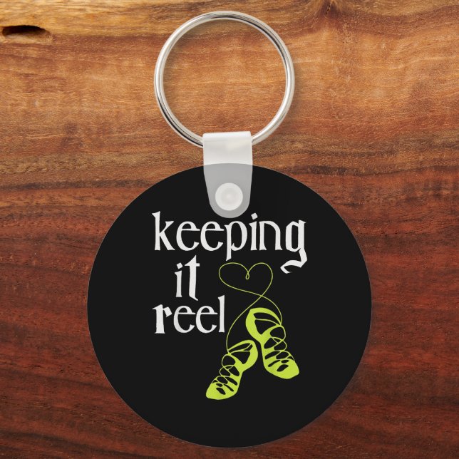Keeping It Reel Irish Dancer Ceili Reel Dance Feis Keychain (Front)