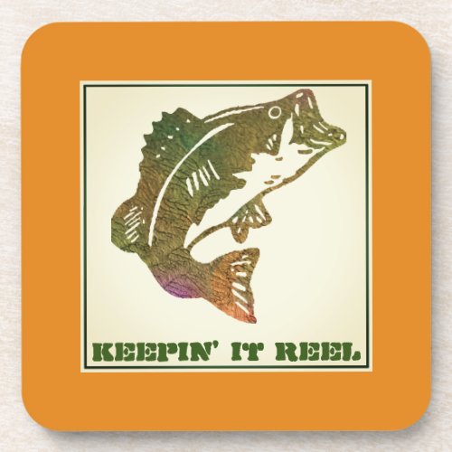 Keeping it Reel Leaping Trout Fishing Beverage Coaster