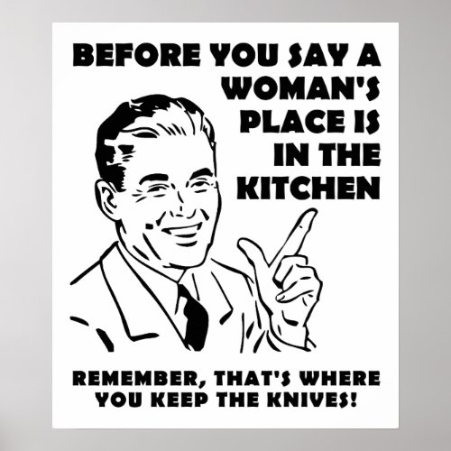 Keeping Knives in the Kitchen Funny Poster