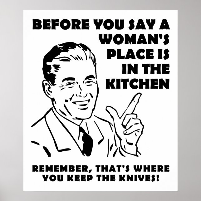 Keeping Knives in the Kitchen Funny Poster (Front)