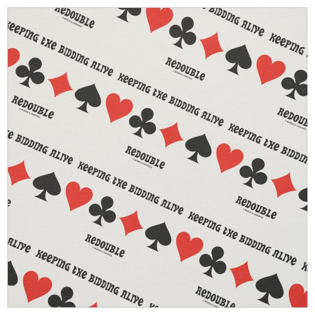 Keeping The Bidding Alive Redouble 4 Card Suits Fabric (Swatch)