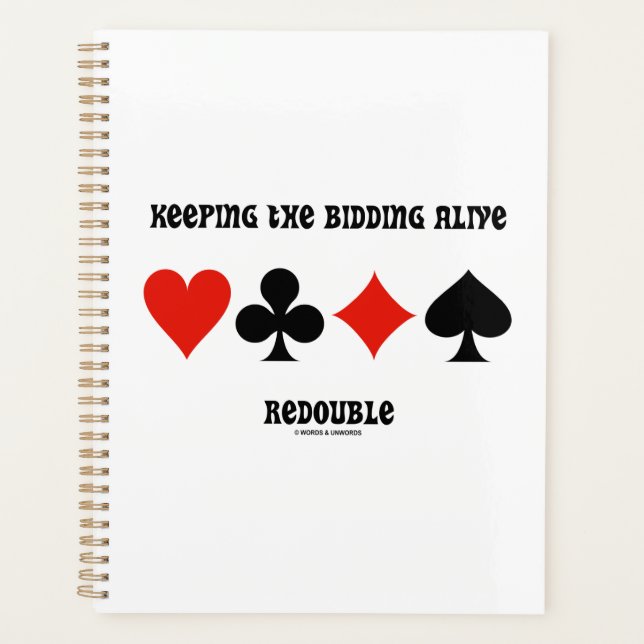 Keeping The Bidding Alive Redouble 4 Card Suits Planner (Front)