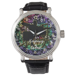 Keeping Time Drummer and Music Notes Watch