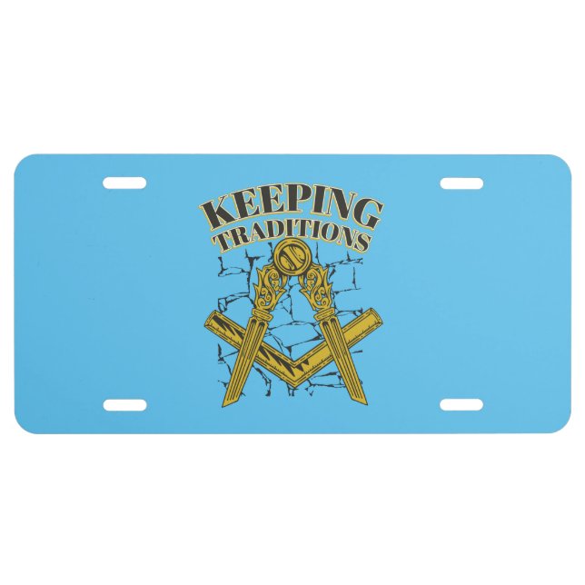 Keeping Traditions Masonic License Plate (Front)