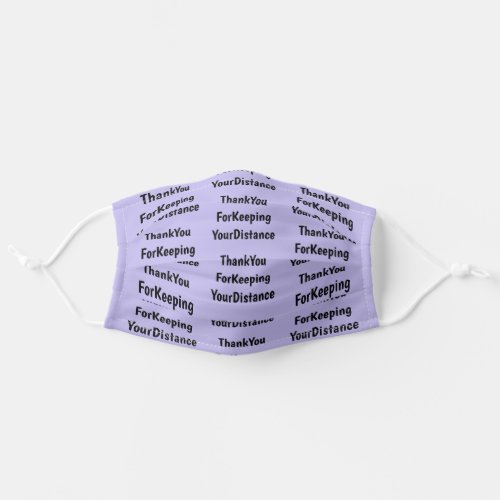 Keeping Your Distance Purple Quote Adult Cloth Face Mask