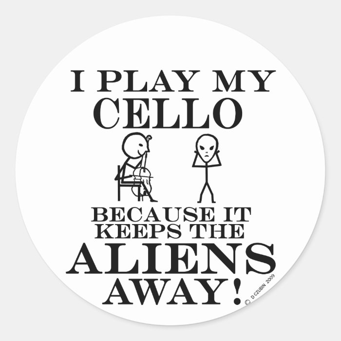 Keeps Aliens Away Cello Round Stickers