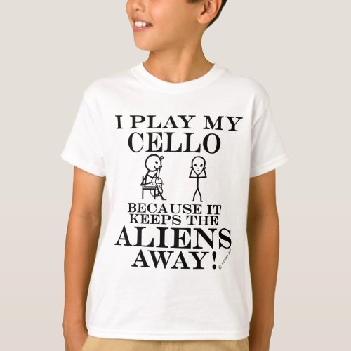 Keeps Aliens Away Cello T_Shirt