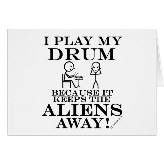 Keeps Aliens Away Drum Cards (Front Horizontal)