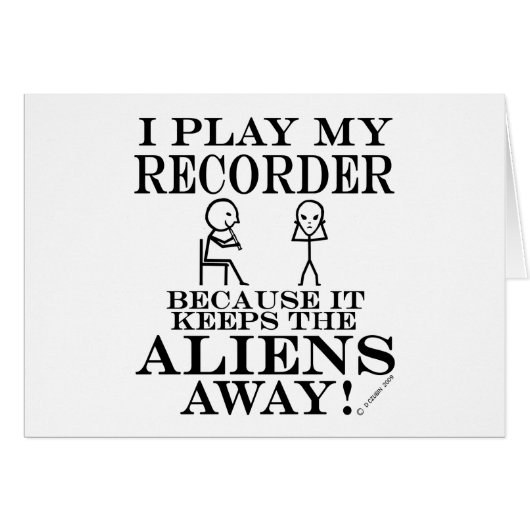 Keeps Aliens Away Recorder Cards (Front Horizontal)