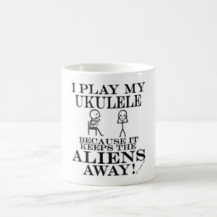 Keeps Aliens Away Ukulele Coffee Mug