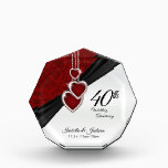 Keepsake 40th 💞 Ruby Wedding Anniversary Acrylic Award<br><div class="desc">⭐⭐⭐⭐⭐ 5 Star Review! PLEASE READ!!! 40th, 52nd or 80th Ruby Wedding Anniversary Keepsake design award ready for you to personalize. 📌If you need further customization, please click the "Click to Customize further" or "Customize or Edit Design"button and use our design tool to resize, rotate, change text color, add text...</div>