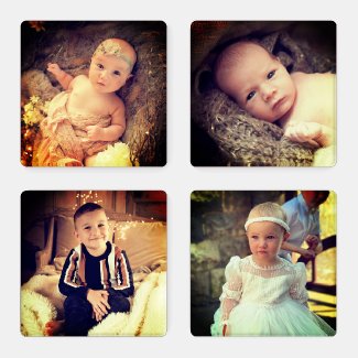 Keepsake 4 photo children Recoleta filter Coaster Set