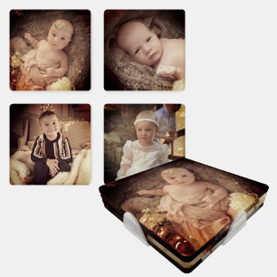 Keepsake 4 photo children San Telmo filter Coaster Set