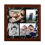 Keepsake 4 Photo Collage Black Marble Print Gift Box