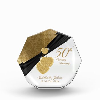Keepsake 50th 💞 Gold Wedding Anniversary Acrylic Award by DesignsbyDonnaSiggy at Zazzle