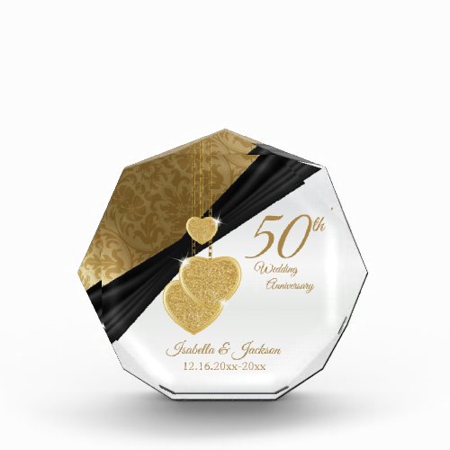 Keepsake 50th  Gold Wedding Anniversary Acrylic Award