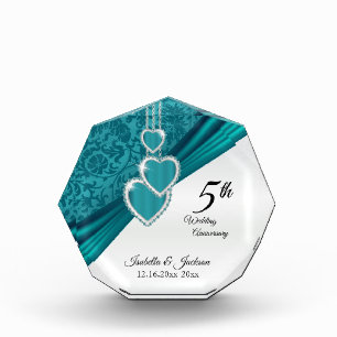 Keepsake 5th 💞 Turquoise Wedding Anniversary Acrylic Award