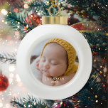 Keepsake Baby Photo Ceramic Ball Christmas Ornament at Zazzle