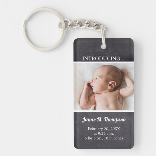 Keepsake Baby Photo Introducing Baby Custom  Keychain