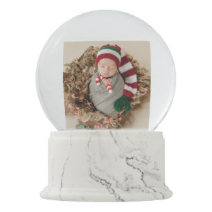 Keepsake Baby's First Christmas Photo Your Message Snow Globe