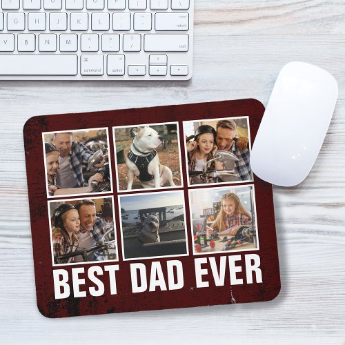 Keepsake Best Dad Ever Fathers Day Photo Collage Mouse Pad