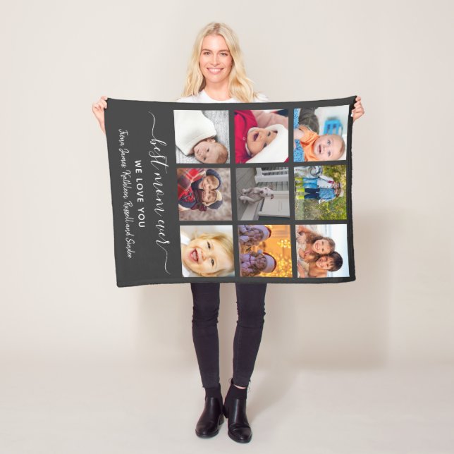 Keepsake Best Mom Ever Photo Collage Mother's Day Fleece Blanket (In Situ)
