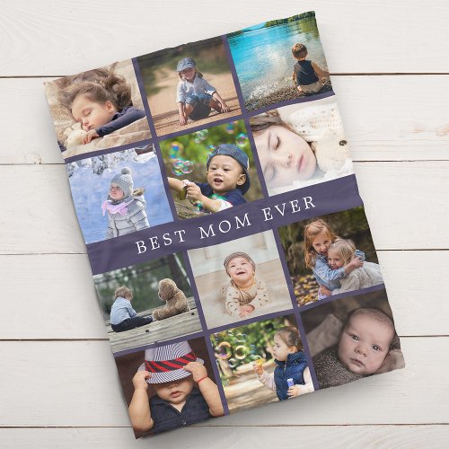 Keepsake Best Mom Ever Photo Collage Mothers Day Fleece Blanket