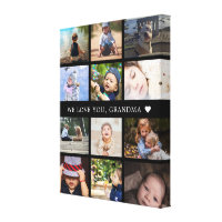 Keepsake Black Photo Collage Grandma Canvas Print