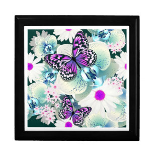 Keepsake Box/Butterflies and Flowers Gift Box