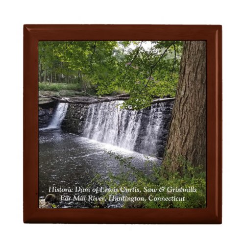 Keepsake Box Historic Huntington Dam  Waterfall Gift Box