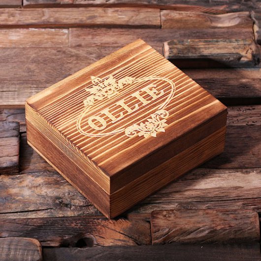 Keepsake Box, Leather Keychain & Shot Glass (Top)