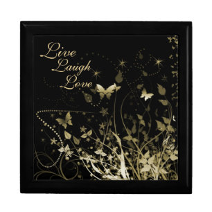 Keepsake Box/"Live Laugh Love" and Butterflies Jewelry Box