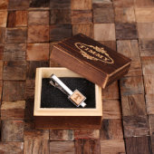 Keepsake Box & Men's Wooden & Silver Tie Clip (Inside)