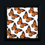 Keepsake Box/Monarch Butterflies Gift Box<br><div class="desc">Keepsake Box/Monarch Butterflies Size Large 7.125" Square w/6" Tile Display your favorite images on a vibrant tile inlaid into the lid of this beautiful jewelry box. Made of lacquered wood, the jewelry box comes in Golden Oak, Ebony Black, Emerald Green, and Red Mahogany. Soft felt protects your jewelry and collectibles....</div>