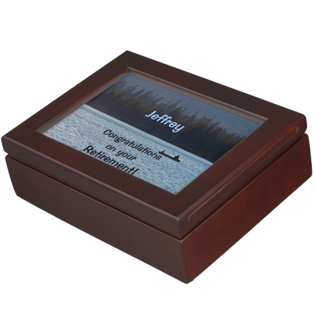 Keepsake Box, Retirement, Fishing Box (Side)