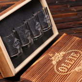 Keepsake Box & Set of 4 Etched Shot Glasses (Inside)