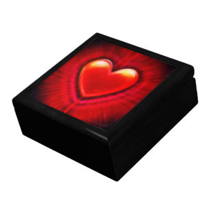 Keepsake box with black red goth heart.