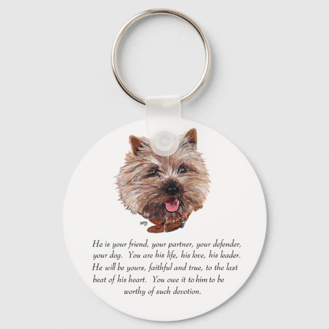 Keepsake Cairn Terrier - Male Keychain (Front)
