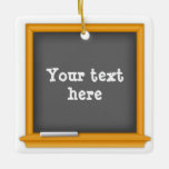 Keepsake Chalkboard Ceramic Ornament<br><div class="desc">Perfect for teachers, students, and the people that love them. Add a personal touch to your holiday decor with our Keepsake Customizable Chalkboard Ornament. Featuring a mini chalkboard design, write your own messages, or personalize with your favorite school-themed quotes and school spirit. Hang it on your Christmas tree, display it...</div>