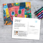 Keepsake Children's Art  Holiday Postcard<br><div class="desc">Send a smile with a postcard that's more than just a message—it's a mini art gallery! This unique design transforms the charm of children's drawings into a vibrant, whimsical collage, ready to showcase your little one's creativity. Perfect for sharing, gifting, or framing, this postcard is a delightful celebration of imagination...</div>