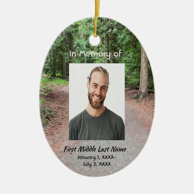 Keepsake Christian Beautiful Forest Trees Park, Ceramic Ornament (Front)