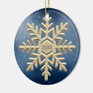 Keepsake Christmas Snowflake Dated Ornament. Ceramic
Ornament