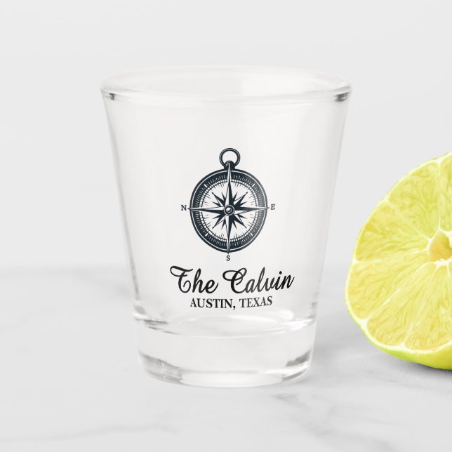 Keepsake Compass Shot Glass (Front)