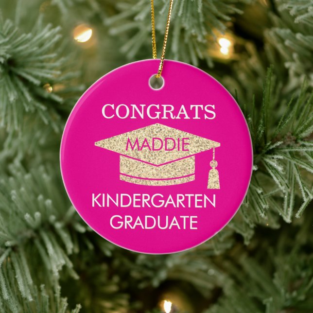Keepsake! Congrats Kindergarten Grad Ceramic Ornament (Tree)