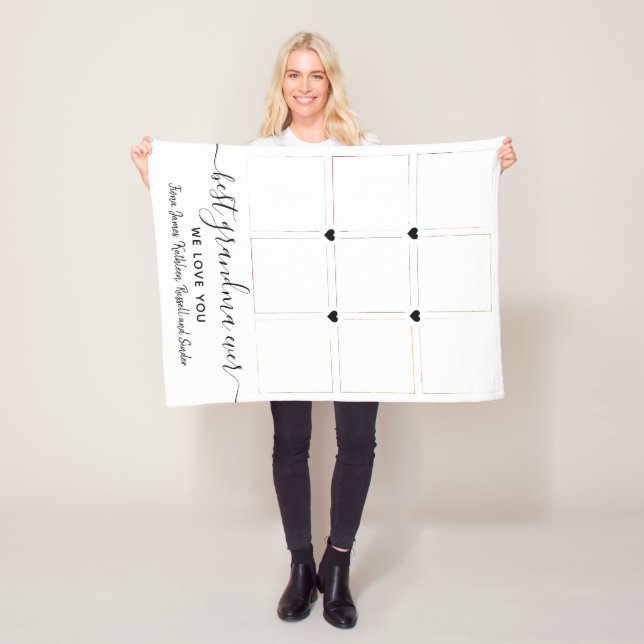 Keepsake Connected By Love 9 Photo Collage Fleece Blanket (In Situ)