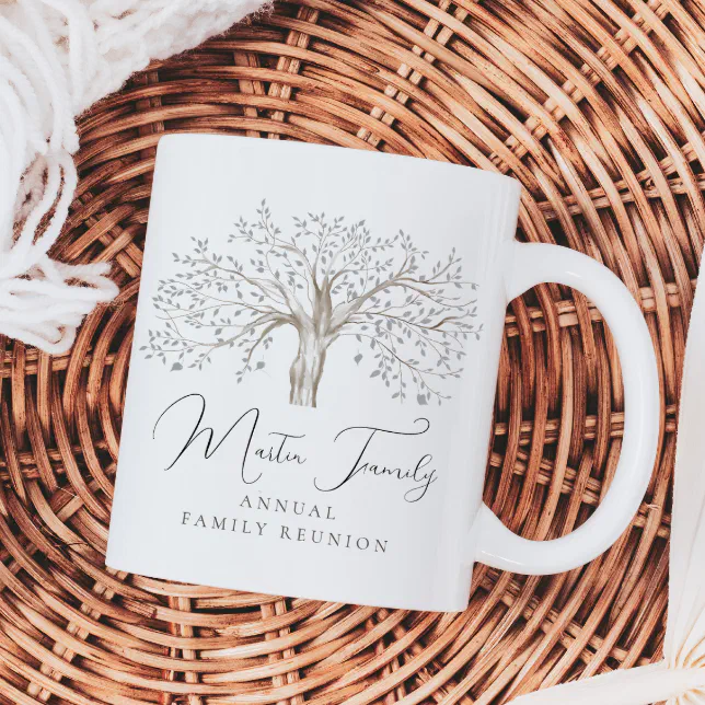 Keepsake Family Tree Annual Reunion Watercolor Coffee Mug (Creator Uploaded)