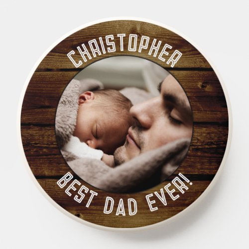 Keepsake Fathers Day Dad Text and Photo Picture PopSocket